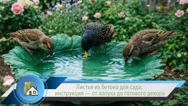 Планируем садовый декор зимой: как сделать листья из бетона, когда вырастут лопухи